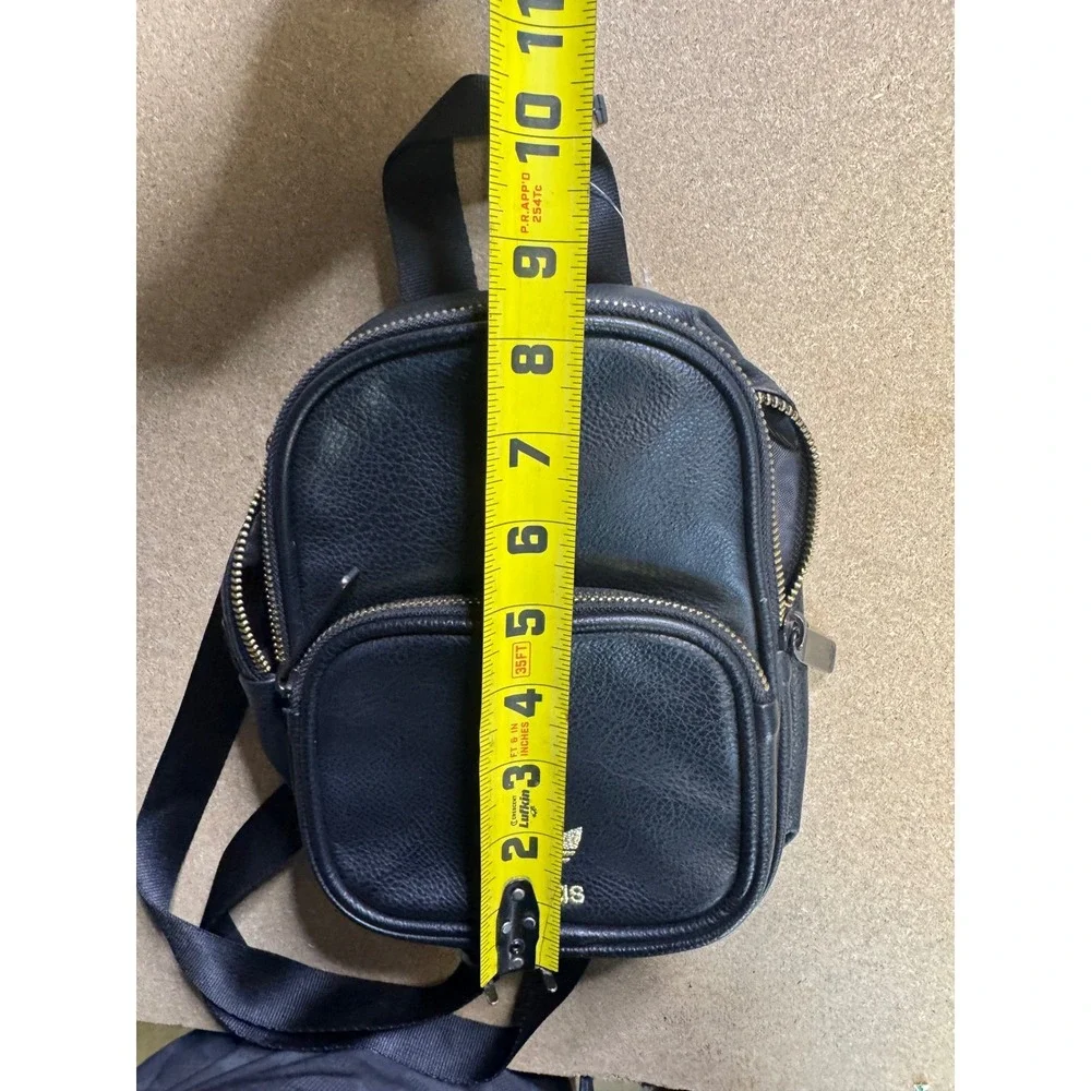 Adidas Originals Mini Backpack‎ Black Faux Leather Gold Trefoil Logo Small Bag - Picture 5 of 8